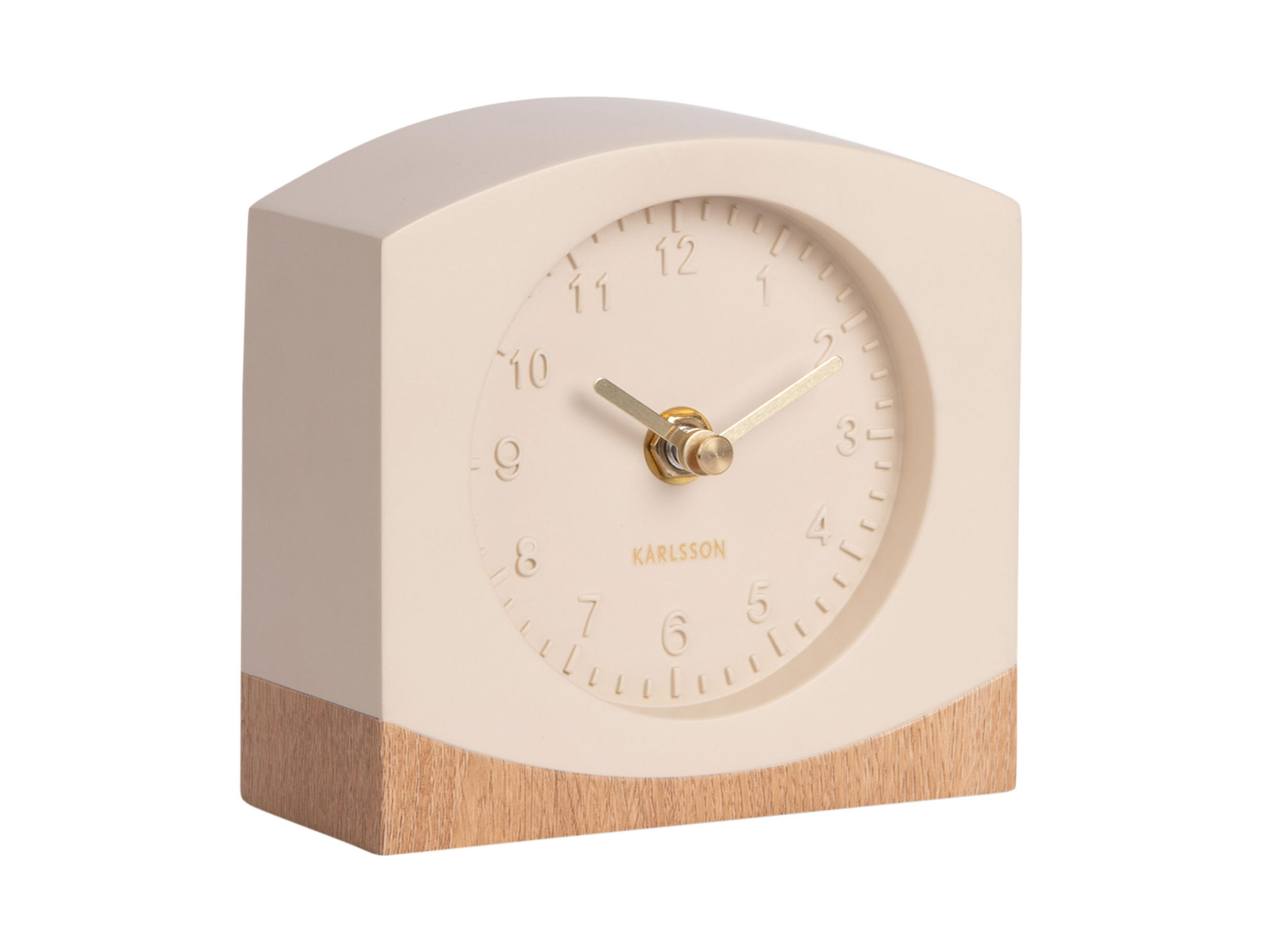 TISCHUHR Paris with Wood - Weiß - 12/12,5 cm - Weiß, Kunststoff (12/12/12cm) - Karlsson