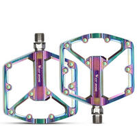FAHRRADPEDALE Aluminiumlegierung Plattform 3-Lager Cr-Mo Stahlachse rutschfest Dual DU bunt - Multicolor, Metall (13.2/1.5/23cm)