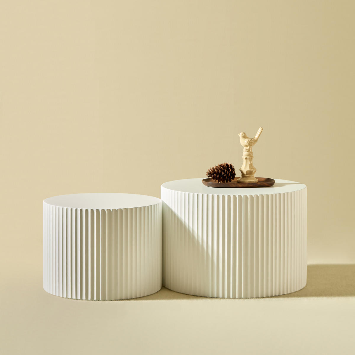 COUCHTISCH aus MDF in Weiß im 2er-Set mit Nesting-Design - Weiß, Holzwerkstoff (60/60/40cm) - Modfu