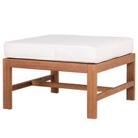 LOUNGEHOCKER - Akazie massiv / Polyester - Braun / Beige - Beige/Braun, Holz/Textil (60/60cm) - home24