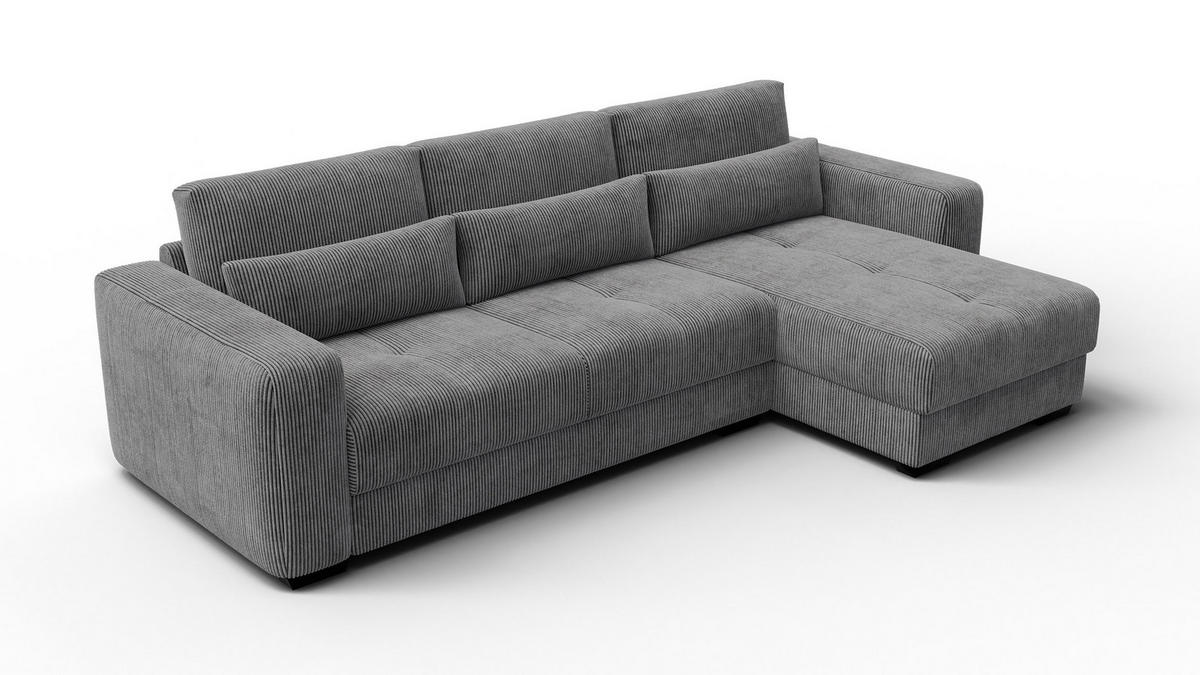 ECKSOFA OLI 4-Sitzer rechts, dunkelgrau - Dunkelgrau, Holz/Textil (295/172cm) - Courtois Laville