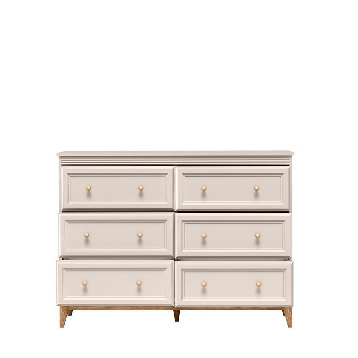 KOMMODE CUNEO 135,5/100/35cm mit 6 Schubladen Türen Kaschmir - Kaschmir, Holzwerkstoff (135.5/100/35cm) - MASSENO