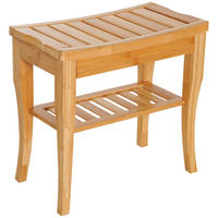 DUSCHHOCKER DE-10530 mit Ablage & Bambus Natur - Naturfarben, Naturmaterialien (26/44.5/47.5cm) - ComfortXL