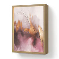 NÁSTĚNNÁ LAMPA S AKUMULÁTOREM Fialová - abstraktní - barva - zlatá 30x40 cm - světle fialová, kompozitní dřevo (30/40/8cm) - OnlyWow