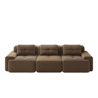 3-SITZER SOFA Modulares Boneless Cloud-Sofa Cord Braun Tiefsitz - Braun, Textil (293/69/104cm) - Urban Meuble