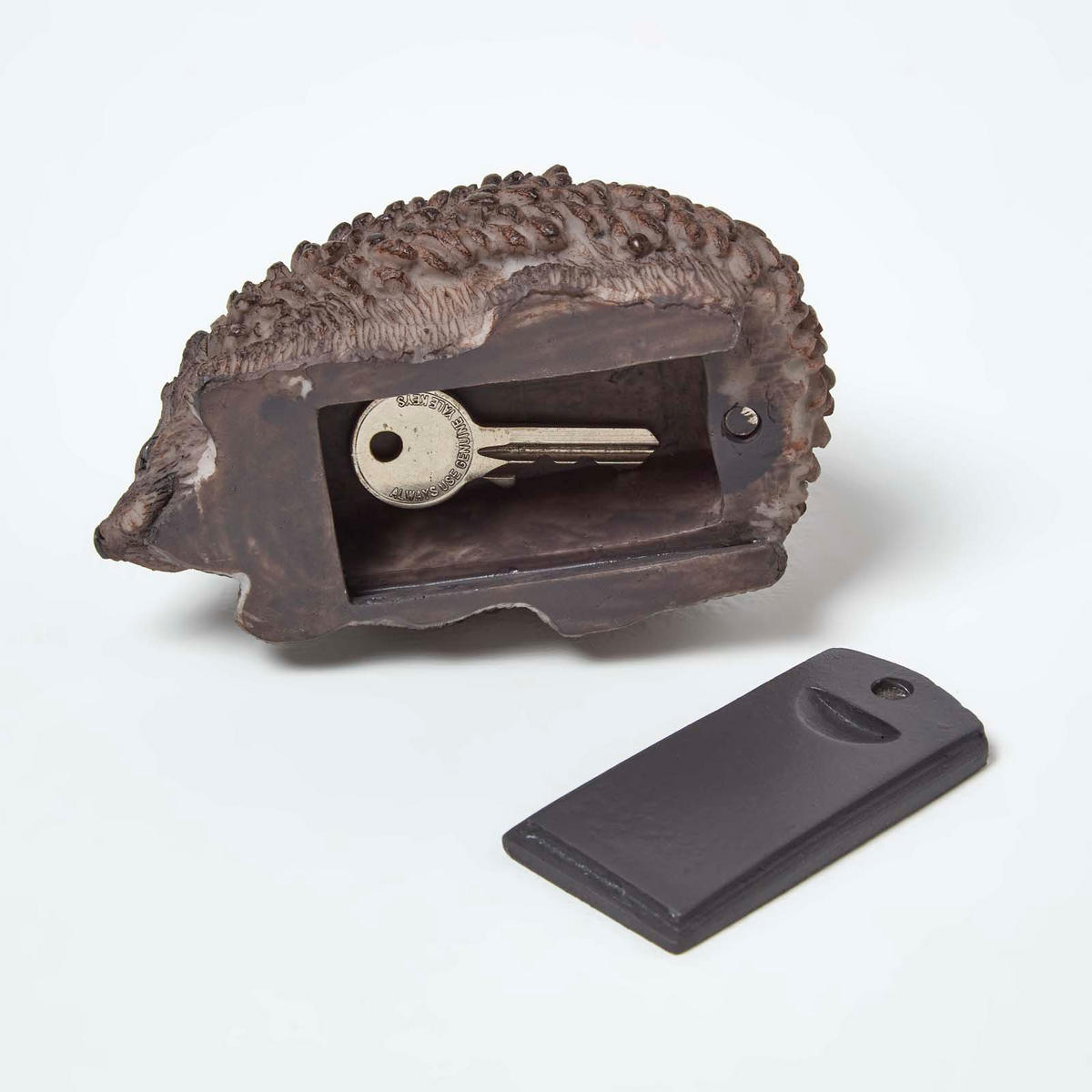 GARTENFIGUR IGEL mit Schlüsselversteck - Braun, Kunststoff (6/6.9/11cm) - Homescapes