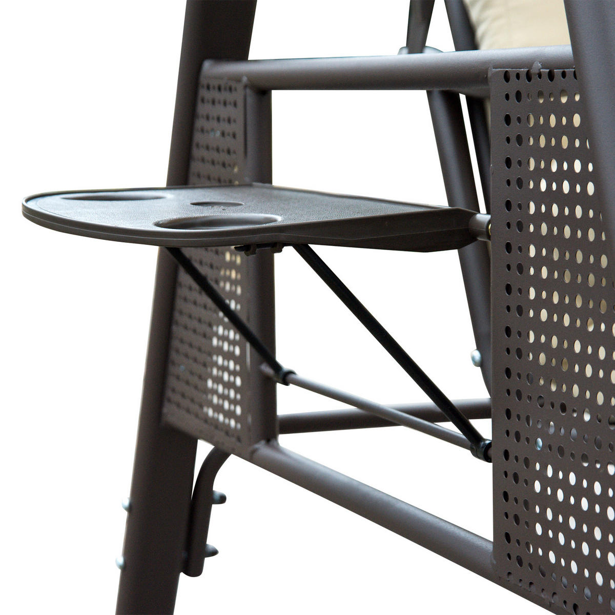 GARTENSCHAUKEL 3-Sitzer mit Sonnendach Kissen Metall Kunststoff Beige+Braun - Beige/Braun, Kunststoff/Metall (208/172/120cm) - Outsunny