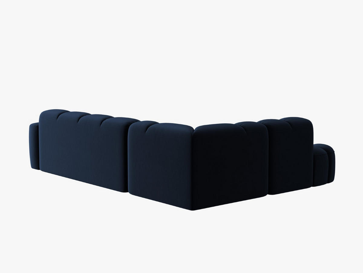 ECKSOFA links Lisa aus Samt königsblau 5 Sitzplätze - Dunkelblau, Textil (234/293cm) - Micadoni