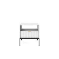 NACHTTISCH Font 54x56x39 cm - Modern Nachtschrank zum Schlafzimmer - EIN praktischer Commode aus Spanplatten - Weiß - Weiß, Holzwerkstoff (54/56/39cm) - Chilly