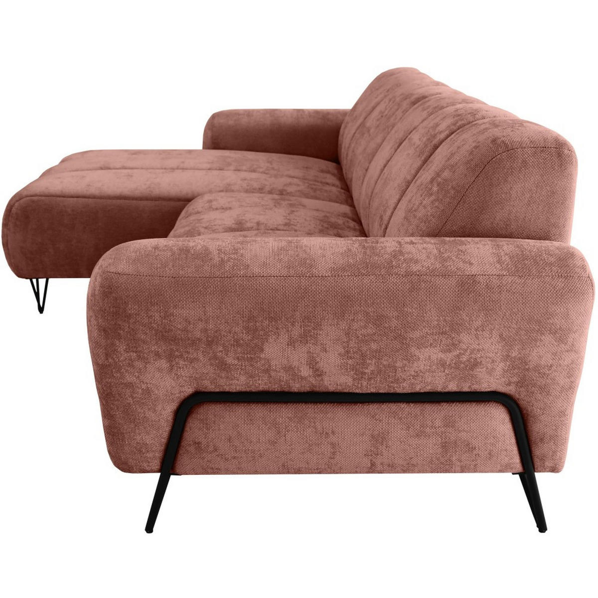 ECKSOFA Volare Mini ohne Schlaffunktion rot links, Vega-Stoff - Rot/Schwarz, Textil/Metall (256/165cm) - Beautysofa