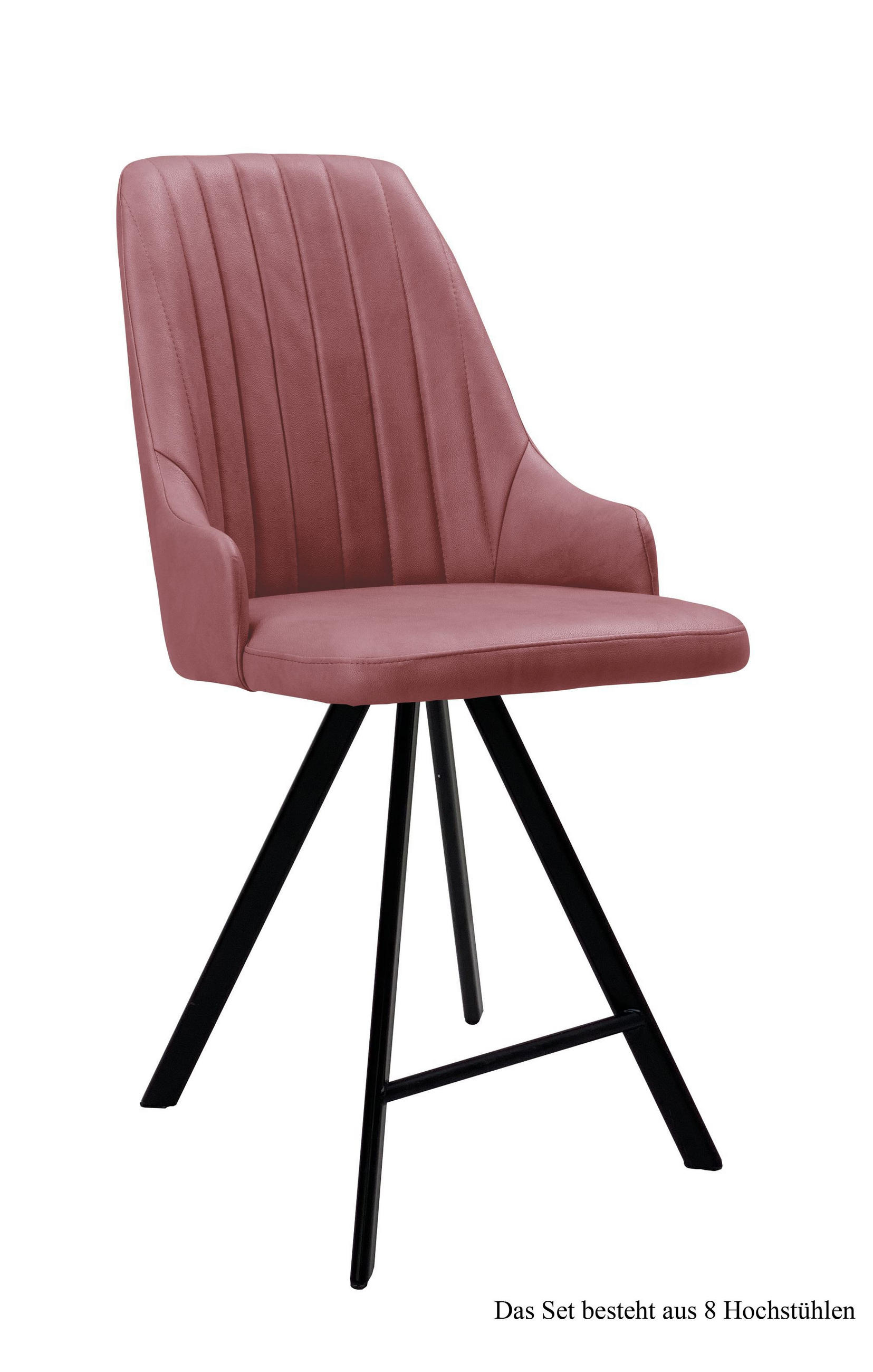 THEKENSTUHL drehbar (8er-Set) Diannah 52x108x60 Schwarz/Rosewood - Dunkelrosa/Schwarz, Kunststoff (60/108/52cm) - 58aufmkessel