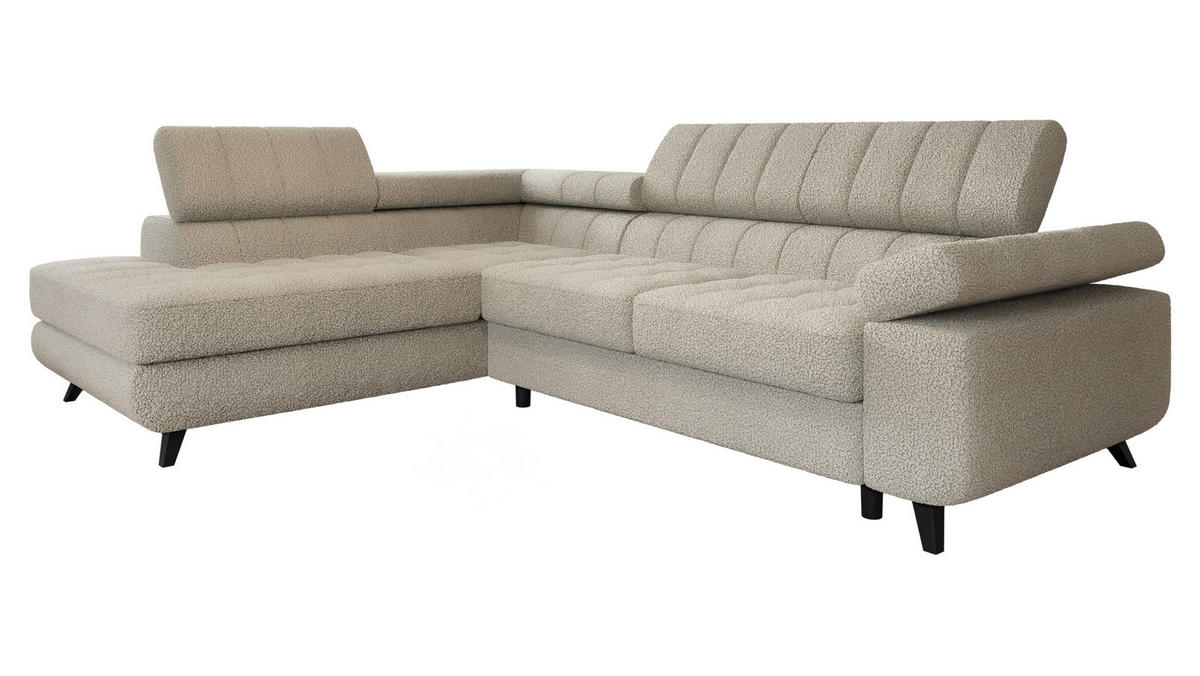 ECKSOFA Nord Premium, Seite: Links - Sandfarben/Anthrazit, Holz/Textil (264/203cm) - MIRJAN24