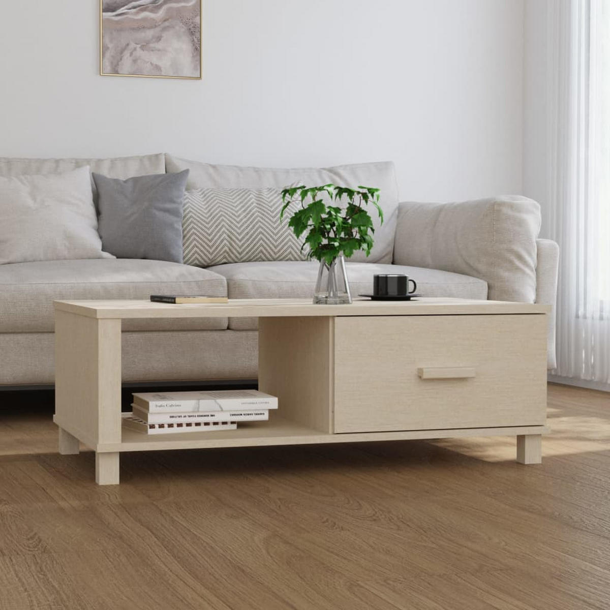 SIDEBOARD HAMAR Honigbraun 100x55x35 cm Massivholz Kiefer - Braun, Holz (100/55/35cm) - furnicato