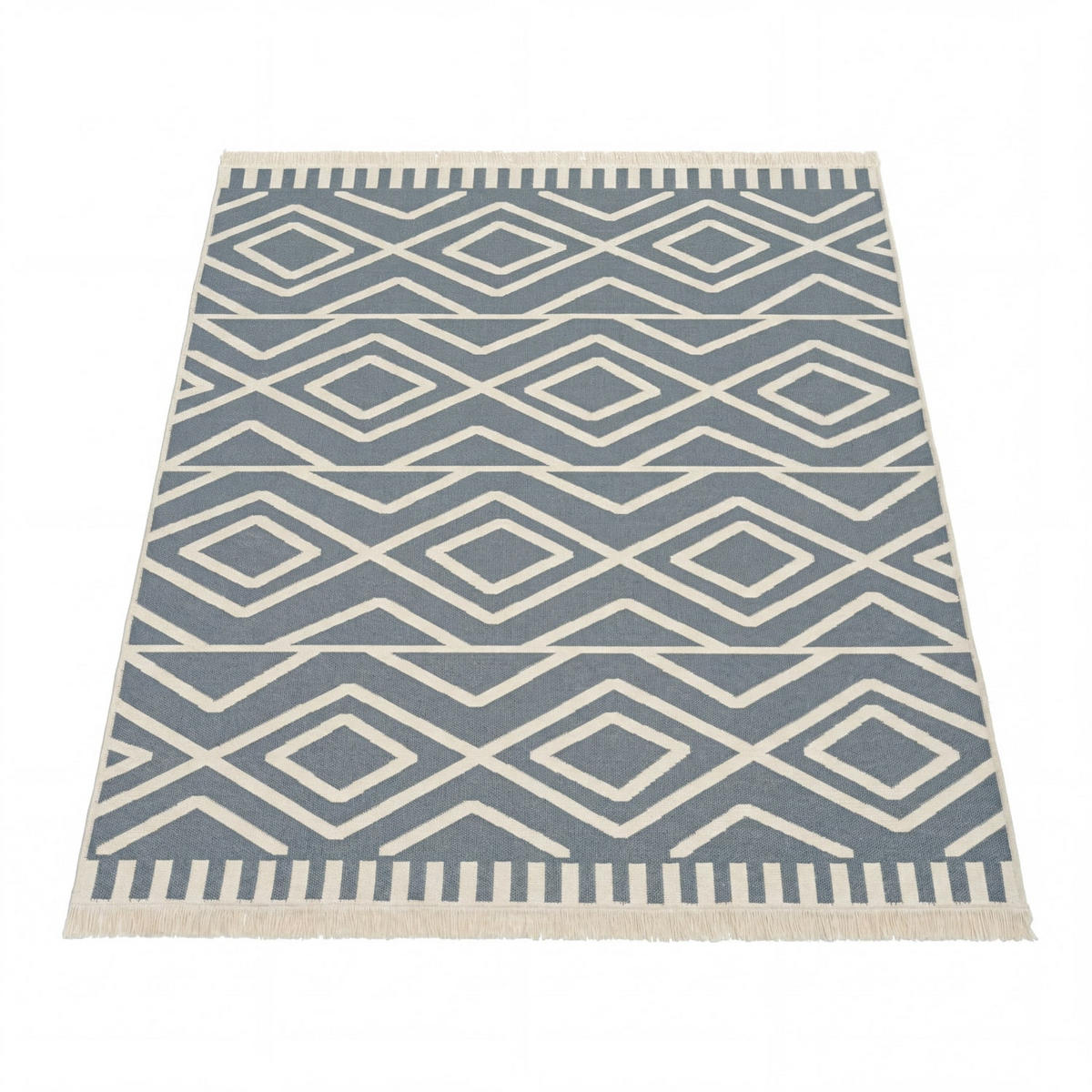 KURZFLORTEPPICH 60/90 cm Skandi Kilim 148 - Grau, Naturmaterialien (60/90cm) - Paco Home