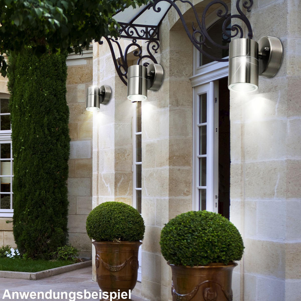 WANDLAMPE Silber Metall 2er Set - Silberfarben, Glas (8.5/11.8/9.3cm)