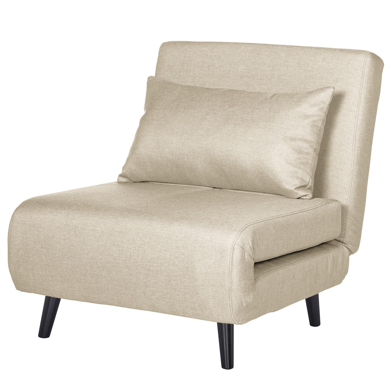 SCHLAFSESSEL - Textil / Teilmassivholz - Schwarz/Cappuccino, Holz/Buchenholz (77/81/90cm) - home24