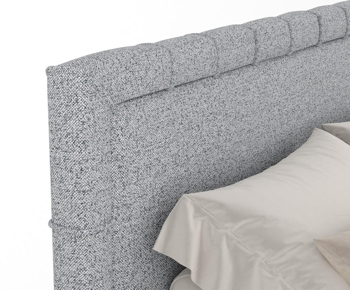 BOXSPRINGBETT Rosabel Grau 160/200 cm mit Matratze und Topper - Schwarz/Grau, Holz/Holzwerkstoff (160/200cm) - Maison de Reve