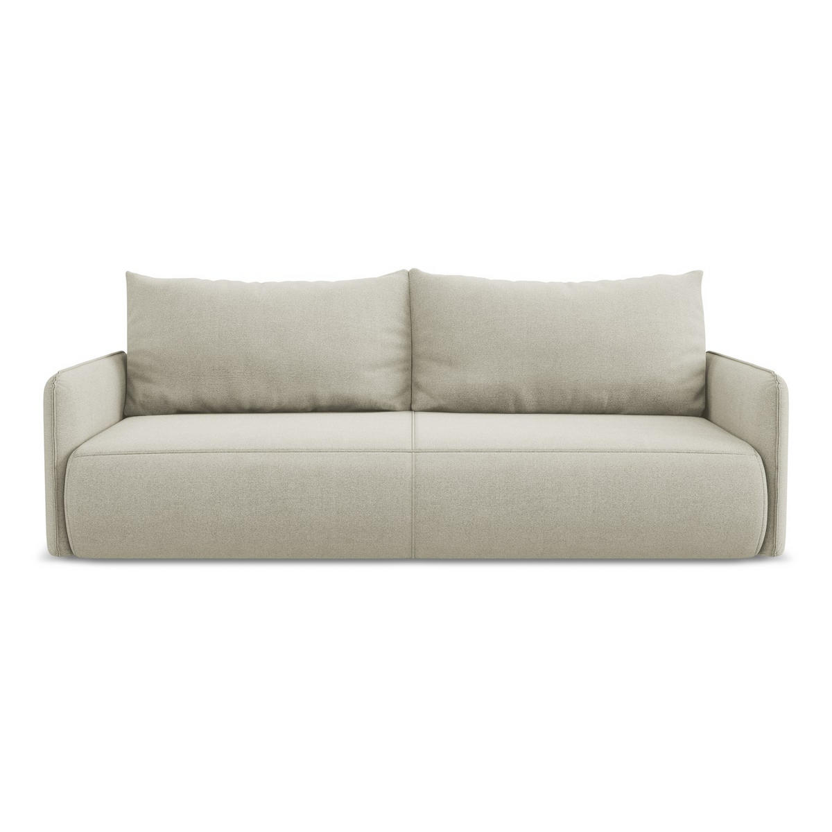 3-SITZER SOFA mit Schlaffunktion Strukturstoff Stoff Beige - Beige/Creme, Kunststoff/Textil (216/86/105cm) - LaMiaSofa