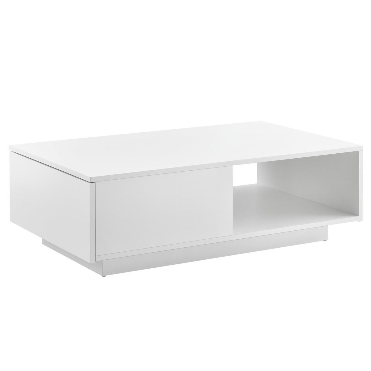 COUCHTISCH Biskra 95/55/31 - Weiß Hochglanz, Holzwerkstoff (55/95/31cm) - [en.casa]