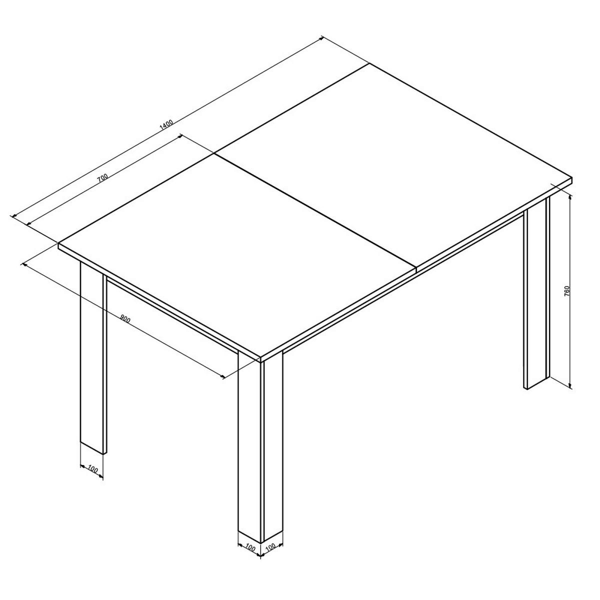 ESSTISCH Karlos Nussbaum 140 x 90 cm - Walnussfarben, Holzwerkstoff (90/140/76cm) - Vicco