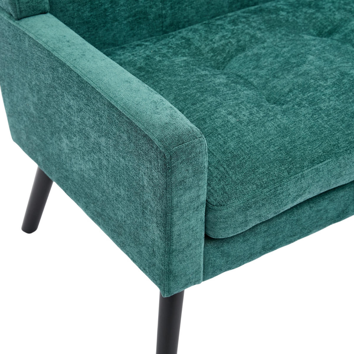 SITZBANK 2-Sitzer mit Knopfpolsterung und Massivholzbeinen, DE-42380, Retro-Grün - Grün, Holzwerkstoff (75/88/120cm) - ComfortXL