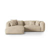 ECKSOFA modular links Martina aus Samt leichtes beige 2 Sitzplätze - Creme, Textil (176/283cm) - Micadoni