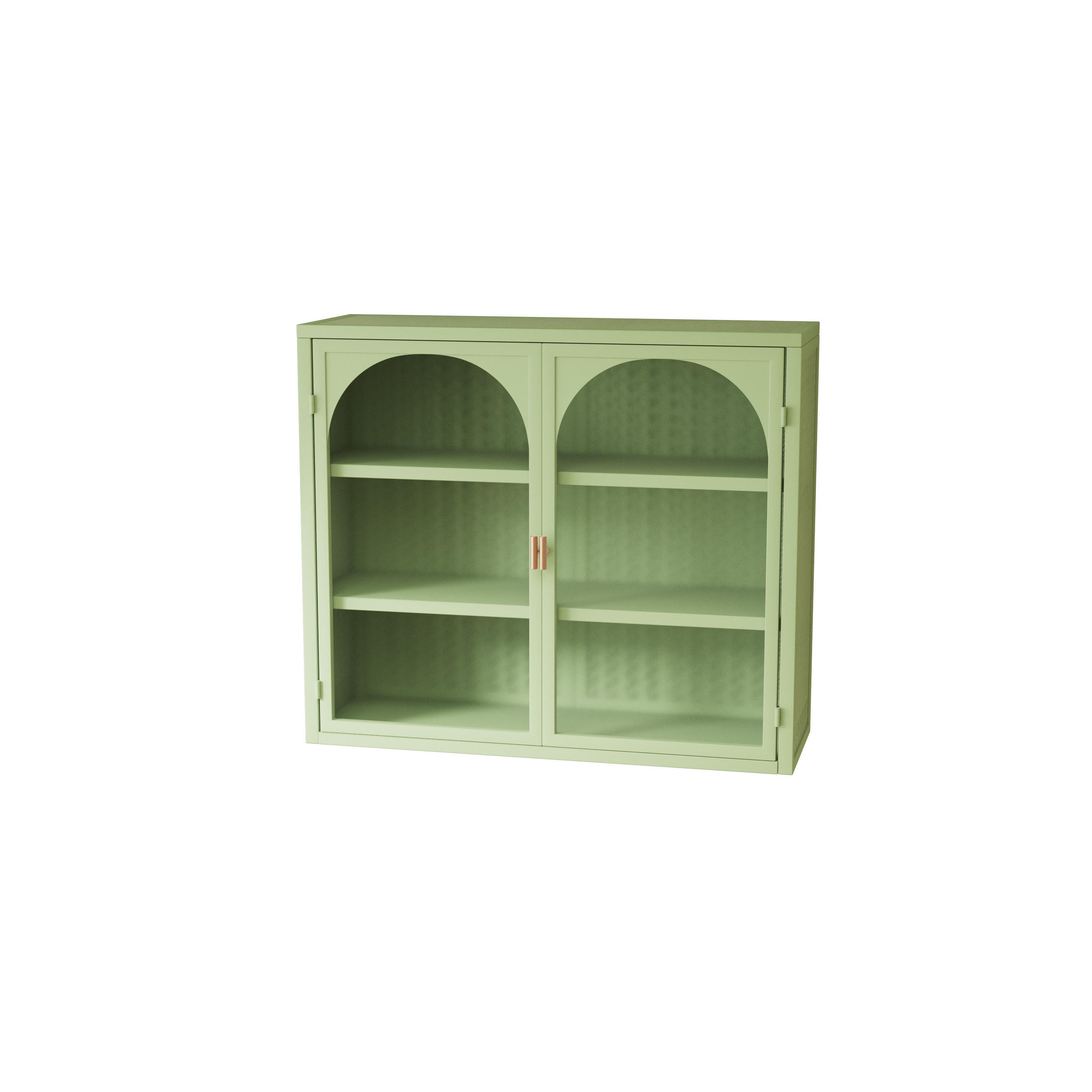 HÄNGESCHRANK DE-38105 70 cm mit 2 Glastüren und 3 Ebenen Grün - Grün, Metall (70/60/23cm) - ComfortXL
