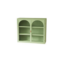 HÄNGESCHRANK DE-38105 70 cm mit 2 Glastüren und 3 Ebenen Grün - Grün, Metall (70/60/23cm) - ComfortXL