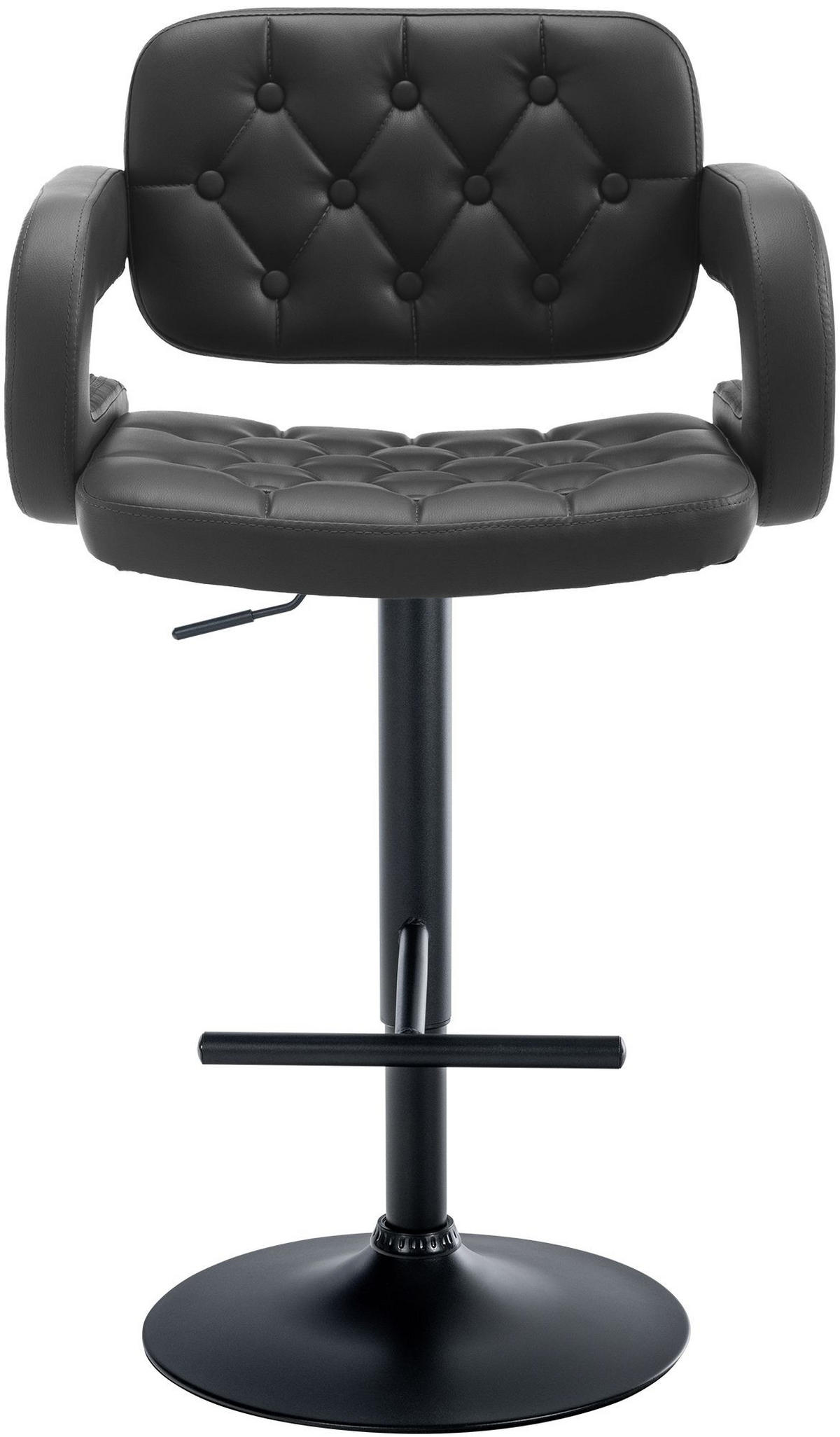 BARHOCKER Lederlook schwarz - Schwarz, Textil/Metall (62/103/55cm) - CLP