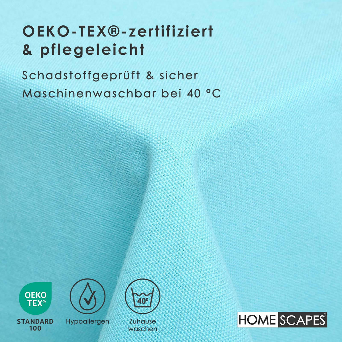 TISCHDECKE hellblau 178/300 cm, 100% Baumwolle - Hellblau, Textil (178/300cm) - Homescapes