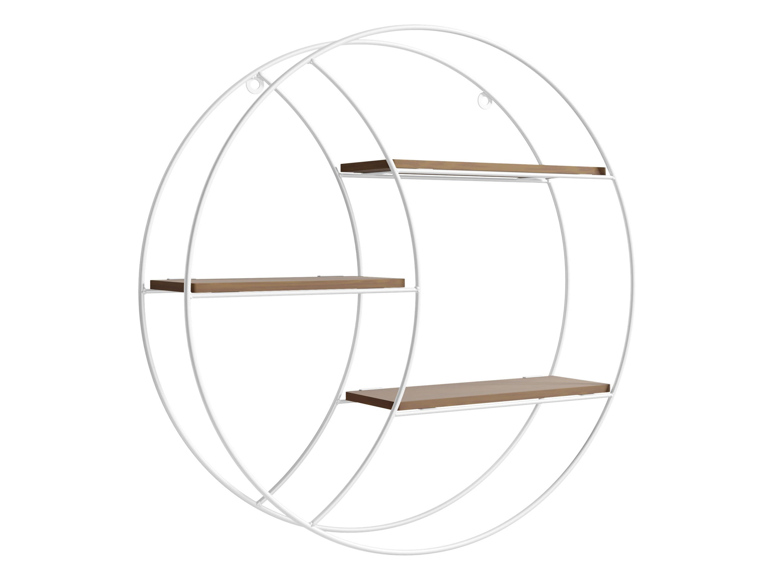 WANDREGAL Pulenzo - Weiß/Naturfarben, Holzwerkstoff/Metall (44/44/10cm) - MIRJAN24