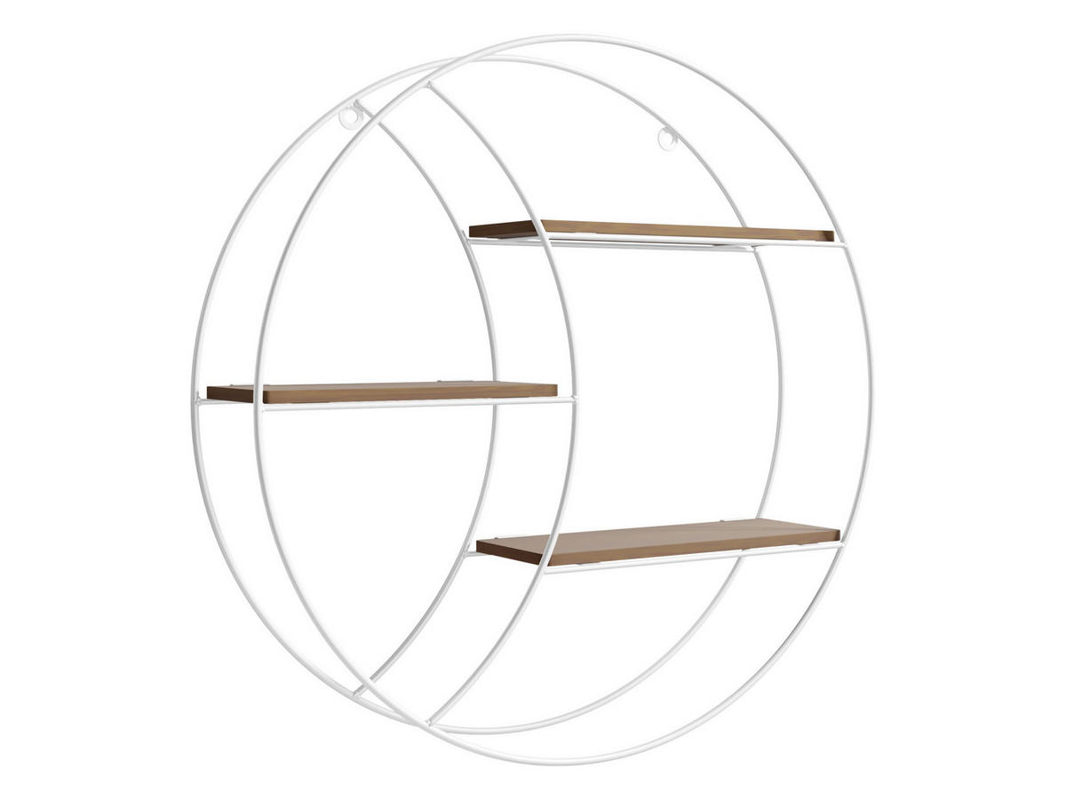 WANDREGAL Pulenzo - Weiß/Naturfarben, Holzwerkstoff/Metall (44/44/10cm) - MIRJAN24