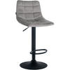 BARHOCKER Samt grau - Schwarz/Grau, Textil/Metall (43/87/46.5cm) - CLP