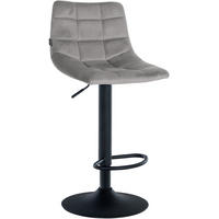 BARHOCKER Samt grau - Schwarz/Grau, Textil/Metall (43/87/46.5cm) - CLP