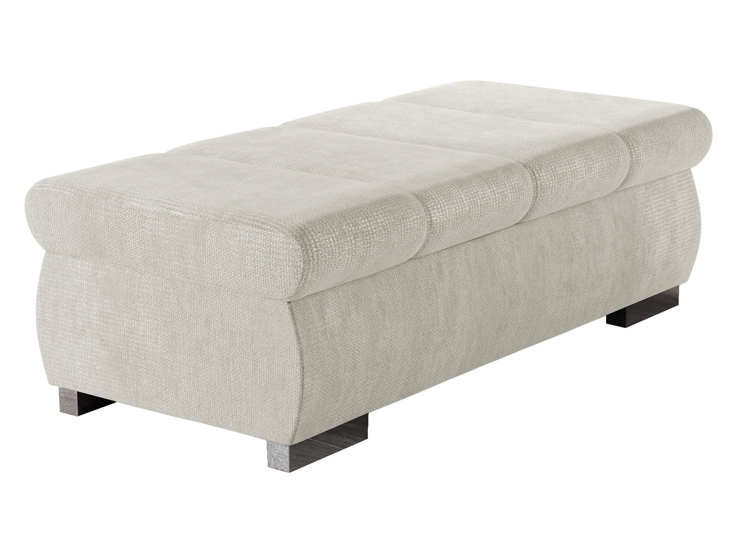POLSTERHOCKER Bangkok Groß - Silberfarben/Creme, Holz/Kunststoff (120/39/60cm) - MIRJAN24