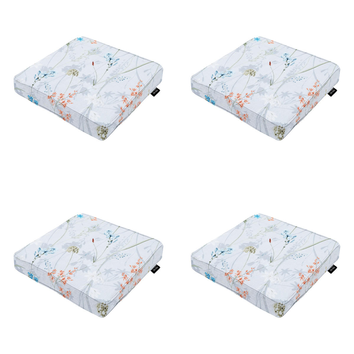 SITZKISSEN Donna 40/40 cm 4er-Set - Multicolor/Hellblau, Textil (40/7/40cm) - Madison