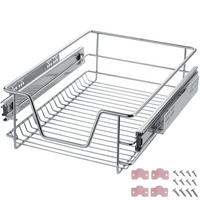 TELESKOPSCHUBLADE ,einfache Montage,grau - Grau, Metall (37/14/44cm) - tectake