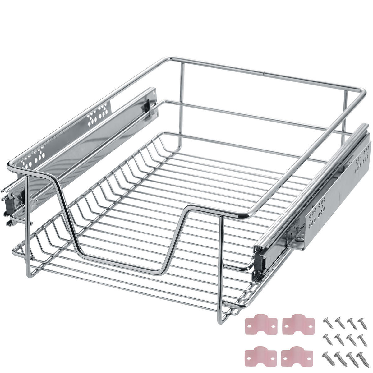 TELESKOPSCHUBLADE ,einfache Montage,grau - Grau, Metall (37/14/44cm) - tectake