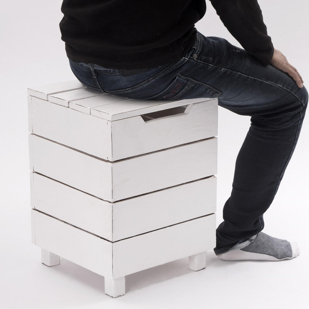 Thumbnail - Design Delights Wäschekorb, Weiß, Holz, 35x50x35 cm, Ordnen & Aufbewahren, Wäschekörbe & Tonnen