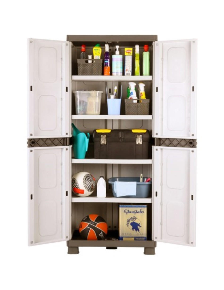 MEHRZWECKSCHRANK , S-Free, 4 Einlegeböden, 73x44x179 cm - Creme, Kunststoff (73/179/44cm)