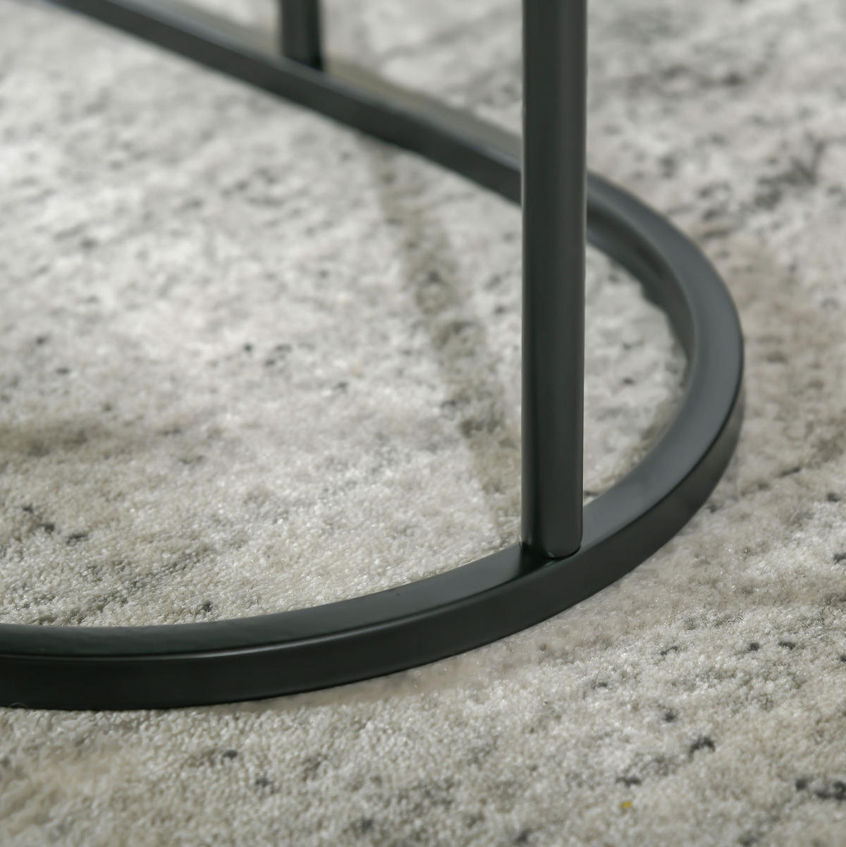 COUCHTISCH Ø50/50.5 cm und 60/36/43.5 cm schwarz aus Stahl und MDF stapelbar - Schwarz, Metall (50/50/50.5cm) - OKMYHOME