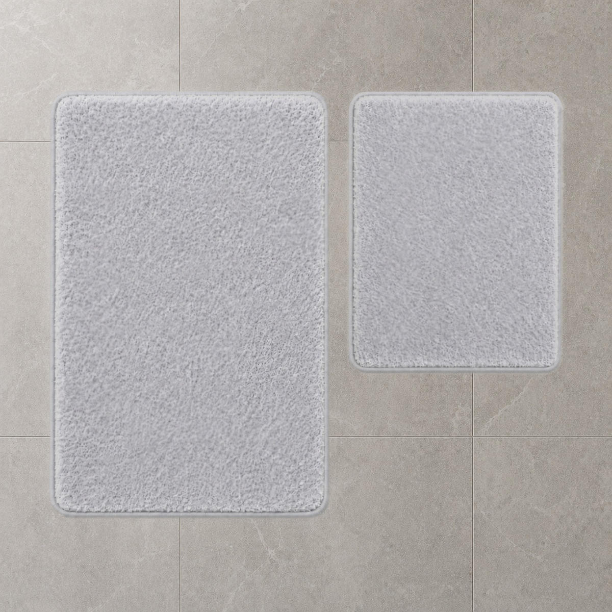 BADEMATTE Set 2tlg UNI HELLGRAU - Hellgrau, Textil (60/100cm) - ROLFNERS