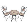 BALKONMÖBEL-SET Robert 3-teilig Mosaik Beige Balkon-Set - Beige, Metall - DELUKE