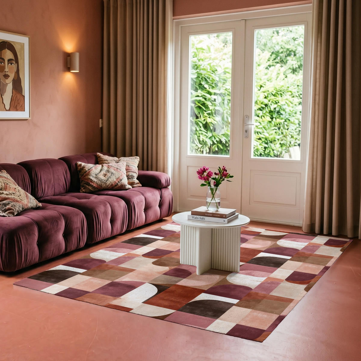 KOBERCE - Geometria - Moderné - Retro - 150x230 cm - viacfarebná, textil/plast (150/0.4cm) - OnlyWow