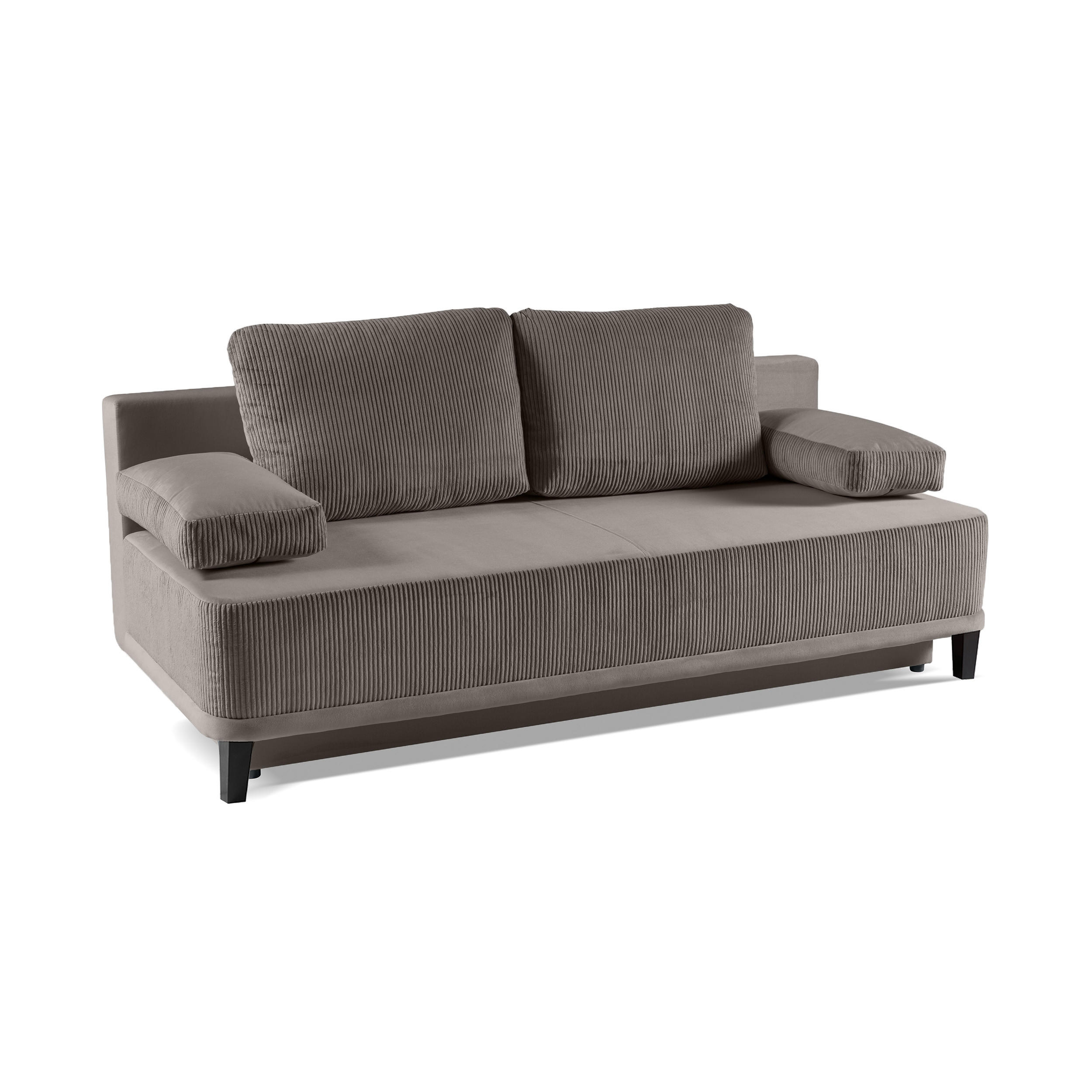 SCHLAFSOFA Riso 3-Sitzer mit Schlaffunktion, Braun - Braun, Textil (200/91/90cm) - Beautysofa