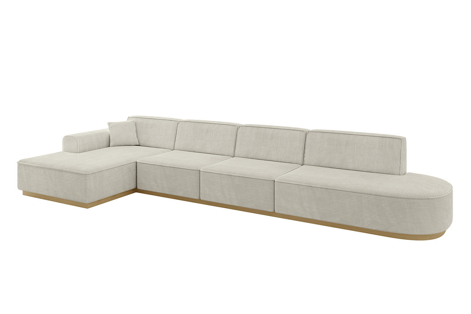 ECKSOFA Ottomane Links IREA-L3-v2 - 403x165x81 cm Hellgrau - Hellgrau, Holzwerkstoff/Textil (403/165cm) - ALTDECOR
