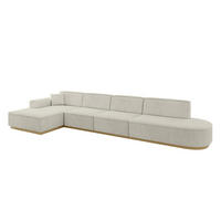 ECKSOFA Ottomane Links IREA-L3-v2 - 403x165x81 cm Hellgrau - Hellgrau, Holzwerkstoff/Textil (403/165cm) - ALTDECOR