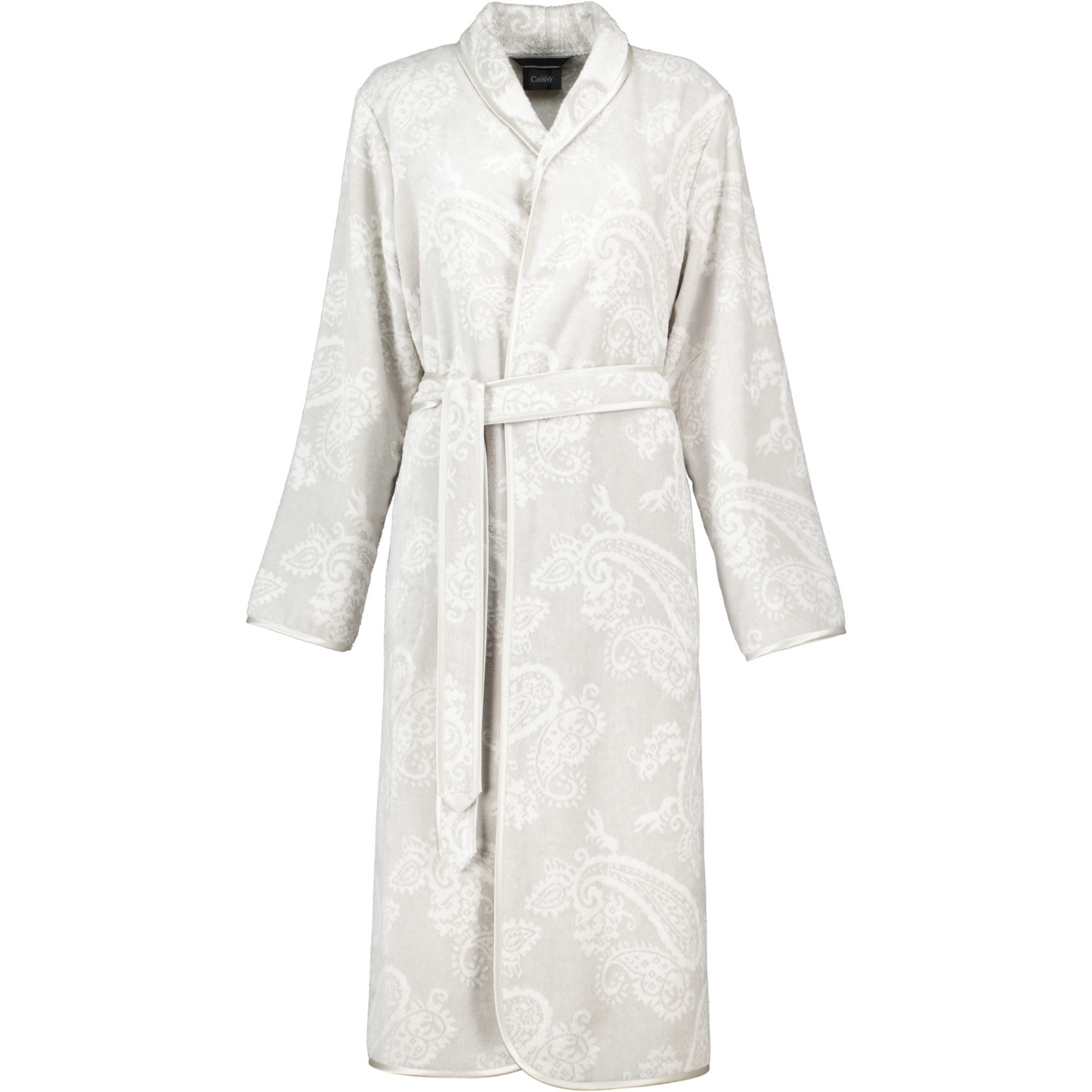 BADEMANTEL DAMEN SCHALKRAGEN PAISLEY 4420 SILBER - 73 - Grau, Textil (Mnull) - Cawoe