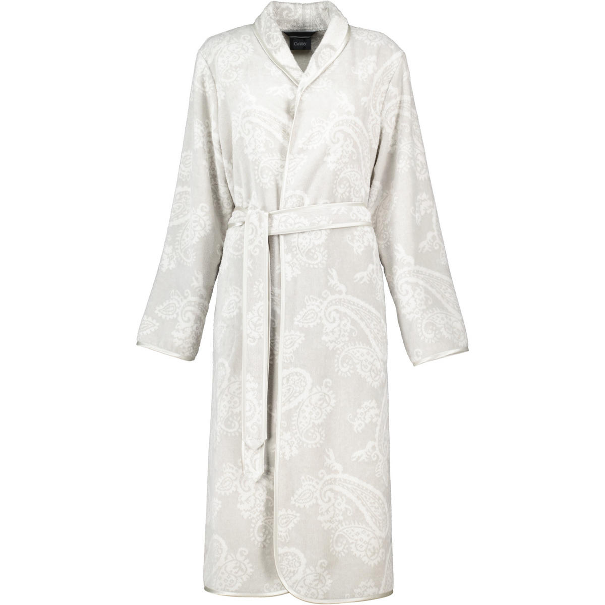 BADEMANTEL DAMEN SCHALKRAGEN PAISLEY 4420 SILBER - 73 - Grau, Textil (Mnull) - Cawoe