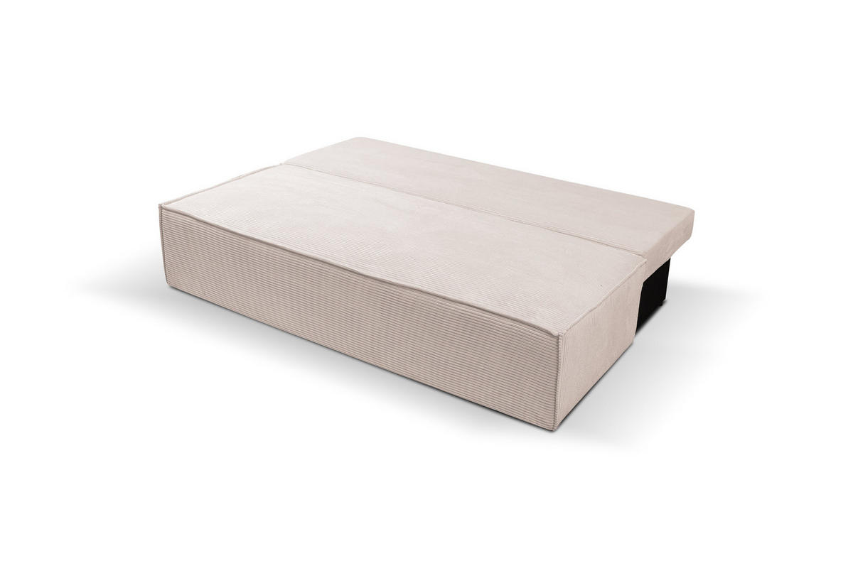 SCHLAFSOFA TIMO, Sofa mit Schlaffunktion und Bettkasten, Farbe: Beige, Cordstoff - Beige, Textil (200/80/93cm) - VENASI MÖBEL